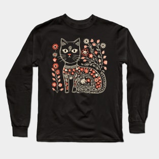 Lino Cut Cat Long Sleeve T-Shirt